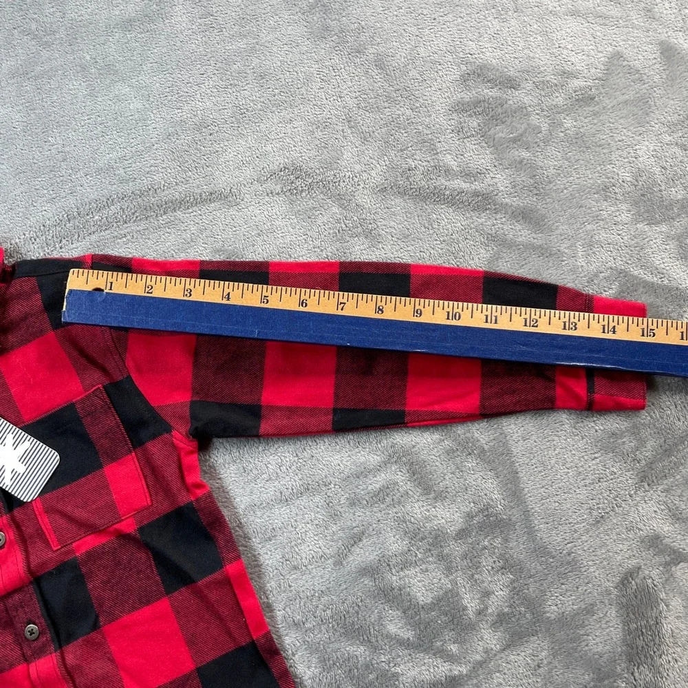 Splendid Kids Size 3 Red Black Buffalo Plaid Flannel Long Sleeve Shirt NWT READ‎
